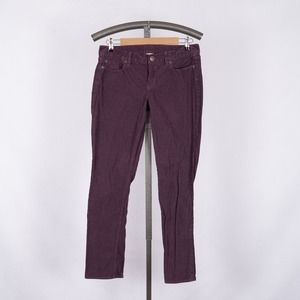 J. CREW City Fit Women's Matchstick Skinny Leg Corduroy Pants Purple Size 29S